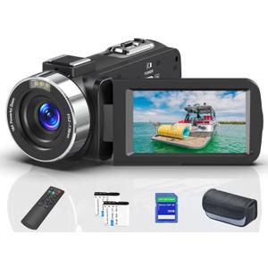 8K 64MP Video Camera 18X Digital Camcorder Video Camera for YouTube 3.0 inch Flip Screen Camcorder Vlogging Camera with 32GB SD Card, 2.4G Remote Control, Two Batteries