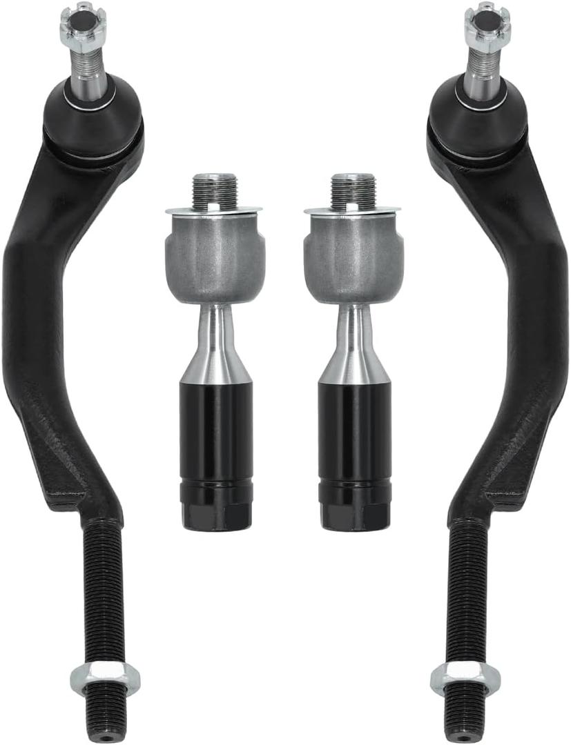 4Pcs Front Inner Outer Tie Rod Ends Kit Compatible With 2003-2009 Chevy SSR Trailblazer GMC Envoy Buick Rainier Saab 9-7x Isuzu Ascender, ES3676 ES3675 EV80965