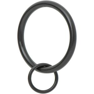 Ivilon Drapery Eyelet Curtain Rings - 1.7" Ring Loop for Hook Pins, Set of 14 - Black