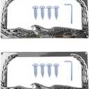 2PCS Car License Plate Frame American Standard License Plate Holder, Car License Plate Covers with Screws & Tools (Eagle, 12.65 * 6.5 * 3.85)