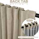 100% Blackout Shield Linen Blackout Curtains for Bedroom 90 Inches Long, Back Tab/Rod Pocket Living Room Drapes, Thermal Insulated Blackout Curtains 1 Panel Set, 100" W x 90" L, Oatmeal