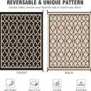 Reversible Mats - Outdoor Rugs 9'x12' for Patios Clearance, Plastic Straw Rugs Waterproof, Portable, Outdoor RV Camping Rug, Garden, Balcony, Picnic, Beach, Camping(Black & Beige)