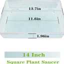 NIMYAU Square Plant Saucer 14 Inch 4 Pack, Plant Stand Plant Trays for Pots Heavy Duty Plastic Plant Saucers for Indoors Outdoors, Flower Pot No Holes Terracotta Plant Lover Gardening Gifts