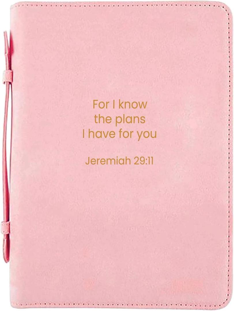 White Dove Designs Bible Cover-His Plans-Pink-XL