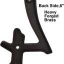 QCAA Traditional Heavy Forged Brass House Number, 6", 1, US10B Oil Rubbed Bronze, 1 Pack, Made in Taiwan