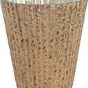 Creative Co-Op 5-1/4" Round x 5-3/4"H Pleated Mercury Glass Tealight/Votive Holder, Antique Gold Finish