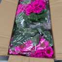 Hananona Artificial Geranium Flowers for Outdoors Geranium Silk Flowers Outdoor UV Resistant Garden Plants Faux Flowers for Home Kitchen Table Centerpieces Decor (12, Rose Red)