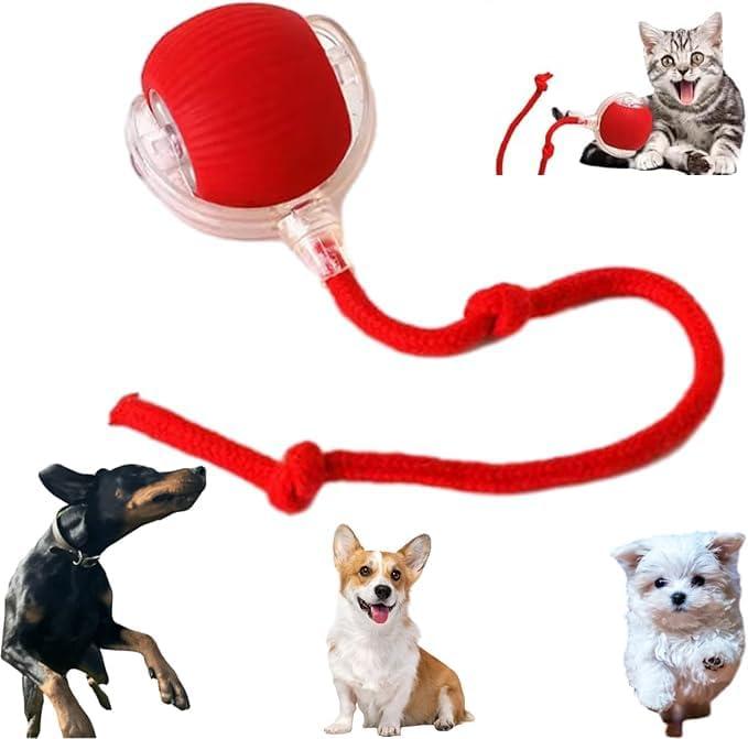 Christmas Stocking Stuffer 2025 New Electric Dog Ball Toy,Electric Ball Dog Toy for Cat,360 Smart Automatic Interactive Rolling Dog Ball, Smart Interactive Pet Toy Ball,Automatic Dog Toy (red)