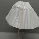 Small Pleated Table Lamp, Bedside Nightstand Lamp with Beige Lampshade, Morden Mini Lamp for Bedroom Home Office Decor, E12 Bulb Included