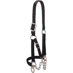 Weaver Livestock Heavy-Duty Restraint Nylon Cattle Halter, Adjustable, Modern Style Cow Calf Halter, Livestock Handling Equipment for Showing, Black