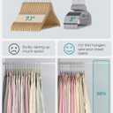 SONGMICS 30 Pack Coat Hangers, Heavy-Duty Plastic Suit Hangers, S-Shaped Opening, Space-Saving, 360º Swivel Hook, 16.3 Inches Wide, Light Gray and Dark Gray UCRP041G05