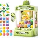 32PCS Dinosaur Claw Machine for Kids, Mini Vending Machine with with Music,Electronic Arcade Game Prize Dispenser for Boys Girls and Boys Birthday Toys Gifts Age 3 4 5 6 7 8 Years(Small)
