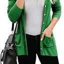Naggoo Women's Cardigans Button Down Solid Knit Loose Cardigans with Pockets S
