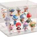 Clear Acrylic Display Case Organizer with 3-Tier Shelves, Front Open Door - Transparent Storage Box for Makeup, Figurines, Model, Jewelry, Office Supplies (10.637.098.66 inches)