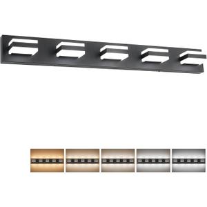SOLFART 5 Lights Bathroom Light Fixtures Modern Bathroom Lights Over Mirror Black Vanity Lights for Bathroom LED Light Fixture Restroom 5 Color Temperature Adjustable 5CCT (37.4 inch, Matt Black-5 Color Temperature & Dimmable)
