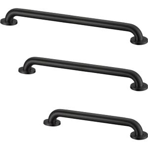 Grab Bar Bundle for ADA Compliance, Matte Black Stainless Steel Grab Bar Set for Commercial and Residential Restrooms, 1.5" Diameter - 18", 36", 42" - Pack of 3