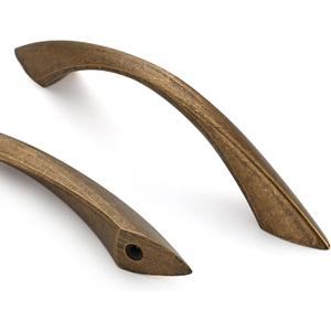 Asidrama 10 Pack 3.75 Inch(96mm) Antique Brass Cabinet Pulls Vintage Retro Cabinet Handles Cupboard Handles Kitchen Cabinet Hardware for Cupboard Drawer Handles Dresser Pulls