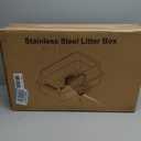 Stainless Steel Litter Box, Extra Large Litter Boxes for Big Cats, XL Metal Cat Litter Box with High Sides Lid, Anti-Urine Leakage, Never Absorbs Odors, Easy Cleaning, Non-Stick, Include Scoop and Mat