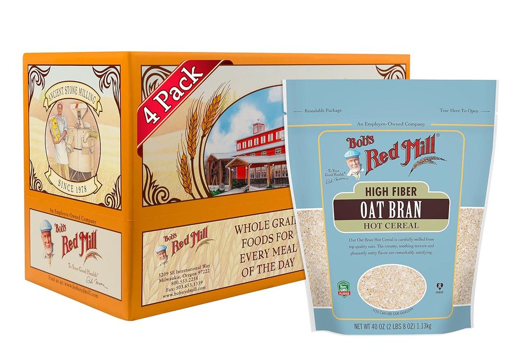 Bob's Red Mill Oat Bran, 40oz (Pack of 4) - Non GMO, Vegan, Kosher (EXP 08/03/27)