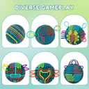 ddLUCK Sensory Activity Ball, Silicone Fidget Toys for Autism, ADHD, Stress & Anxiety Relief, 10 Colors Silent Calming Travel Play Fidgets Toy Balls for Kids 3+ & Adults with 20 Strings (Green)