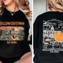 Halloween Sweatshirts Halloween University Halloween Town Pumpkin Spooky Women Graphic Fall Pullover (Large, P2)