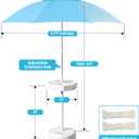 Pool Umbrella for Inside of Pool with Weighted Base & Cup Holder | UV Sun Shade, Adjustable Aluminum Pole,Portable In Pool Umbrella for for Patio, Pool, Deck, Backyard