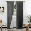 IVAPUPU Thick Linen Blend Pinch Pleated Blackout Curtains for Bedroom - Full Black Out Gold Curtains 90 Inch 2 Panels Set for Living Room Darkening Thermal Window Curtain Drapes with 16pc Hooks