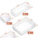SMARTAKE 22-Piece Drawer Organizer with Non-Slip Silicone Pads, 4-Size Clear Desk Drawer Organizer Trays Storage Tray for Makeup, Jewelries, Utensils in Bedroom Dresser, Office and Kitchen, Clear