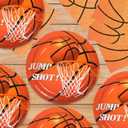 3 x qonimi 50PCS Basketball Plates and Napkins Party Supplies - 9 Inch Basketball Paper Plates 6.5 Inch Paper Napkins Basketball Birthday Party Decorations for Kids Serves 25