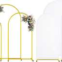 Nexyetnov Wedding Arch Backdrop Stand with White Cover, 7.2FT- 6.6FT- 6FT