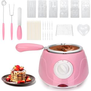 MINI Electric Chocolate Melting Pot, 8.45OZ Chocolate Fondue Fountain, Warmer Machine for Milk Chocolate, Cheese, Butter, Candy