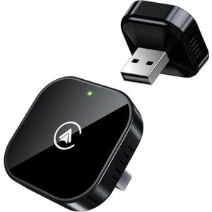Teeran 2 in 1 Wireless CarPlay and Android Auto Adapter, Easy Setup Plug and Play, Fast Seamless Use Supports 1000+ Cars with Built-in Wired Car Play/Android Auto Compact Sleek Design Car Adapter