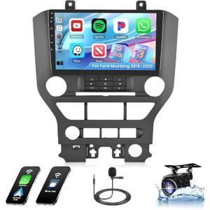 Roinvou 2+64G Android 9" Touchscreen Radio for Ford Mustang 2015-2020 with Wireless CarPlay Android Auto WiFi Bluetooth GPS Navigation FM RDS Radio Backup Camera