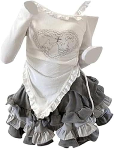 IDEWO 2 Piece Sets for Women Corduroy Skirts Woman Mini Skirt Pleated Skirt High Waisted Skirts Off The Shoulder Top (Set,XL,X-Large)