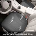 Breathable Car Seat Covers, Compatible with Heated & Ventilated Seats, Non-Slip Leather Seat Cushion Protectors, Universal Fit for Cars Trucks SUVs, All-Season Comfort (Black)