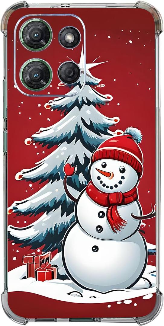 Case for Moto G 2025,Funny Christmas Snowman Tree Drop Protection Shockproof Case TPU Full Body Protective Scratch-Resistant Cover for Motorola Moto G 2025