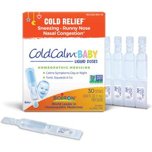3 x Boiron ColdCalm Baby Single-Use Drops for Relief from Cold Symptoms of Sneezing, Runny Nose, and Nasal Congestion - Sterile and Non-Drowsy Liquid Doses - 30 Count