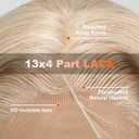 KOME Blonde Synthetic Lace Front Wig,13x4 HD Lace Layered Wave Glueless Wigs for Women Daily Use 26IN