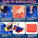 Seenelling 98 Inch Patriotic Eagle Inflatable Pool Slide Giant Red White Blue Inflatable Water Slide for 4th of July Memorial Day Flag Day Pool Parties, 250th Anniversary Decorations