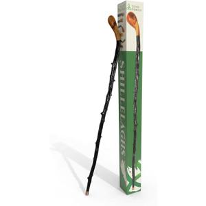 Biddy Murphy Irish Blackthorn Wood Shillelagh Walking Stick, Handmade in Ireland, High Gloss Painted Finish with Gift Box – Natural Variation in Handle and Thorns, Differ from Image