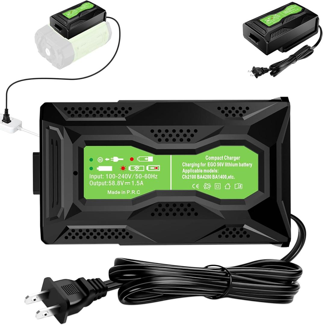 Mini Rapid Charger for EGO 56V Battery, Replacement for EGO Charger 56V Max BA2800 BA4200 BA4200T BA1400 BA1400T BA5600T BA1120 BA2240 Battery