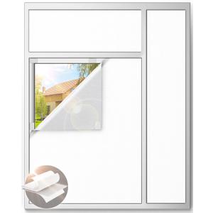 White Blackout Curtains for Bedroom, 70" x 58" Portable Blackout Blinds with 20 Sets Hooks & Loops Strips for 100% Blackout Window Film, Temporary Black-Out Shades for Windows Cover Nursery Travel RV