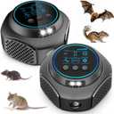 2 Pack Ultrasonic Mouse Repellent Plug-in 3-in-1 Intelligent Frequency Control - Professional Mice, Rat, Bat, Squirrel & Rodent Deterrent for House, Garage, Basement & Attic - Covers Up to 4000 sq.ft