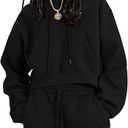 Flygo Womens Fleece 2 Piece Outfits Sweatsuit Crop Pullover Sweatshirt Joggers Pants Tracksuit Set. Size M.