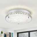 LED Ceiling Light,Auffel Minimalist Modern 11-Inch Surface Flush Mount Light Fixture Glass 4000K Daylight White Lamp 1980LM K9 Crystal Chandelier Lighting for Kitchen,Bathroom,Bedroom,Hallway