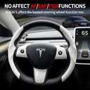 Uxcer Carbon Fiber Steering Wheel Cover & ABS Wrap Kit for Tesla Model 3 / Y Accessories White