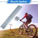 1 Set Bicycle Spokes 12G 290mm Length Bike Wheel Spokes Universal Carbon Steel Galvanized Silver Tone Nipple