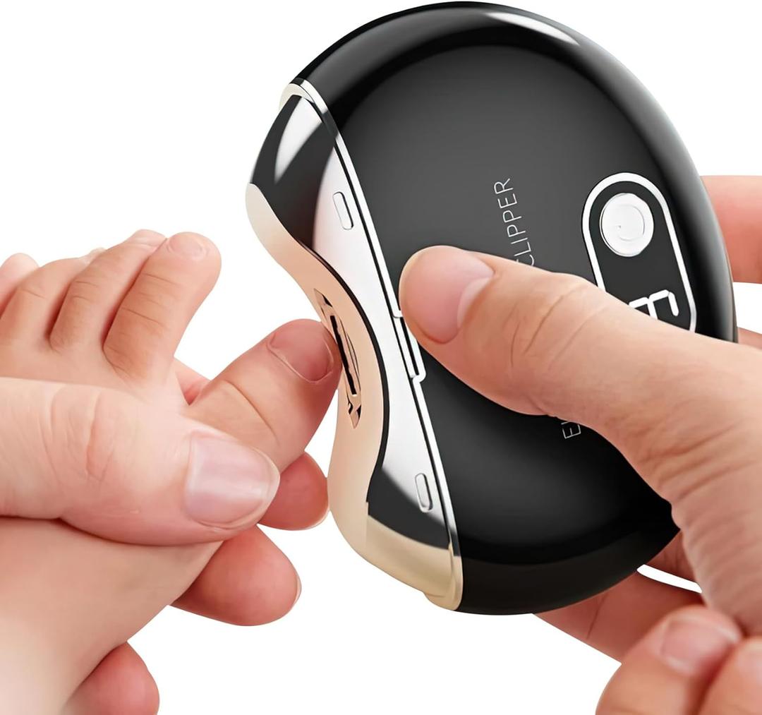 Automatic Electric Nail Clipper,with LCD Digital Display, Safety Baby Fingernail Nail Clipper, 3-Speeds Levels and Nail Clip Storage, USB Rechargeable Suitable for Babies,Children (Black)