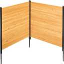 VEVOR Wood Privacy Fence, 38" W x 42" L, 2-Panel Slatted Air Conditioner Fence Screen, Pool Equipment Enclosure with Metal Stakes, Easy DIY Installation, Outdoor Trash Can Hider for Garden Decoration