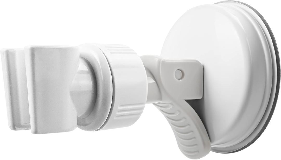 Adjustable Shower Head Holder, Bathroom Suction Cup Bracket for Handheld Shower, Removable Wall Mount (White-1)